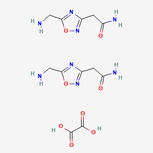 molecular formula C12H18N8O8 B1450364 2-(5-(氨甲基)-1,2,4-恶二唑-3-基)乙酰胺半草酸盐 CAS No. 1820639-54-0