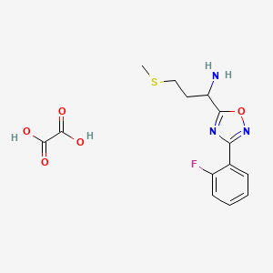 1-(3-(2-Fluorophenyl)-1,2,4-oxadiazol-5-yl)-3-(methylthio)propan-1-amine oxalate