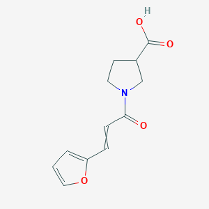 molecular formula C12H13NO4 B1450397 1-[3-(Furan-2-yl)prop-2-enoyl]pyrrolidine-3-carboxylic acid CAS No. 1286376-93-9