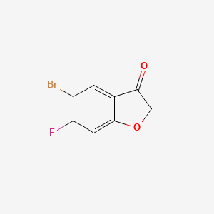 molecular formula C8H4BrFO2 B1450401 5-Bromo-6-fluoro-2,3-dihydro-1-benzofuran-3-one CAS No. 1260007-95-1