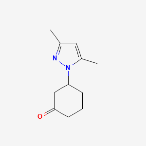 molecular formula C11H16N2O B1450405 3-(3,5-Dimethyl-1H-pyrazol-1-yl)cyclohexan-1-one CAS No. 1513184-34-3