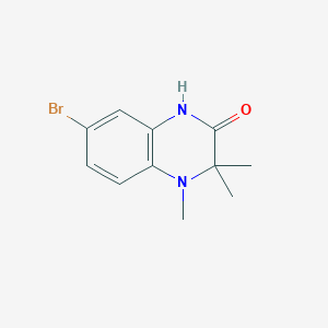 molecular formula C11H13BrN2O B1450419 7-Bromo-3,3,4-trimethyl-1,2,3,4-tetrahydroquinoxalin-2-one CAS No. 1504123-28-7