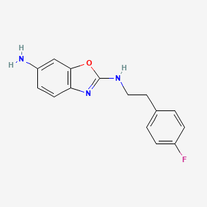 molecular formula C15H14FN3O B1450424 N2-[2-(4-氟苯基)乙基]-1,3-苯并噁唑-2,6-二胺 CAS No. 1519179-15-7