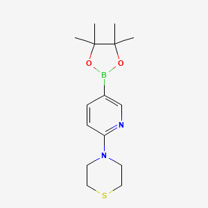 molecular formula C15H23BN2O2S B1450431 4-[5-(Tetramethyl-1,3,2-dioxaborolan-2-yl)pyridin-2-yl]thiomorpholine CAS No. 1352413-75-2
