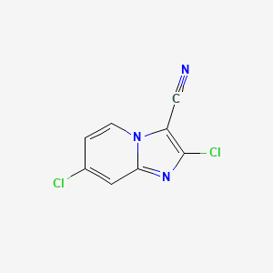 molecular formula C8H3Cl2N3 B1450449 2,7-Dichloroimidazo[1,2-a]pyridine-3-carbonitrile CAS No. 1368306-25-5