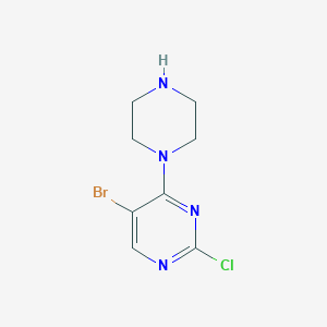 molecular formula C8H10BrClN4 B1450466 5-溴-2-氯-4-(哌嗪-1-基)嘧啶 CAS No. 1288991-81-0