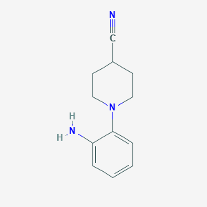 molecular formula C12H15N3 B1450475 1-(2-Aminophenyl)piperidine-4-carbonitrile CAS No. 1267701-48-3