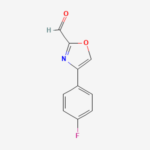 molecular formula C10H6FNO2 B1450479 4-(4-Fluorophenyl)oxazole-2-carbaldehyde CAS No. 1557596-03-8