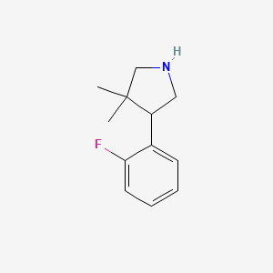 molecular formula C12H16FN B1450484 4-(2-Fluorophenyl)-3,3-dimethylpyrrolidine CAS No. 1780156-74-2