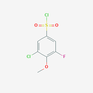 molecular formula C7H5Cl2FO3S B1450485 3-氯-5-氟-4-甲氧基苯磺酰氯 CAS No. 1706458-23-2