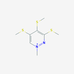 molecular formula C8H13N2S3+ B14504946 1-Methyl-3,4,5-tris(methylsulfanyl)pyridazin-1-ium CAS No. 63910-60-1