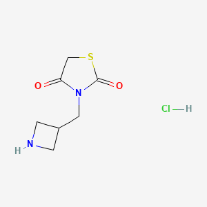 molecular formula C7H11ClN2O2S B1450499 3-(Azetidin-3-ylmethyl)thiazolidine-2,4-dione hydrochloride CAS No. 1824063-86-6