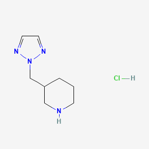 molecular formula C8H15ClN4 B1450500 盐酸3-((2H-1,2,3-三唑-2-基)甲基)哌啶 CAS No. 1820639-22-2