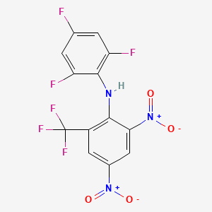 molecular formula C13H5F6N3O4 B14505000 2,4-Dinitro-6-(trifluoromethyl)-N-(2,4,6-trifluorophenyl)aniline CAS No. 62902-32-3