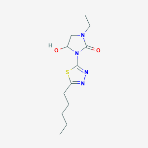 1-Ethyl-4-hydroxy-3-(5-pentyl-1,3,4-thiadiazol-2-YL)imidazolidin-2-one