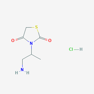 molecular formula C6H11ClN2O2S B1450505 3-(1-氨基丙烷-2-基)噻唑烷-2,4-二酮盐酸盐 CAS No. 30241-79-3