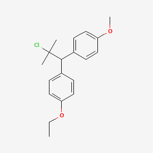 molecular formula C19H23ClO2 B14505116 1-[2-Chloro-1-(4-ethoxyphenyl)-2-methylpropyl]-4-methoxybenzene CAS No. 62897-73-8