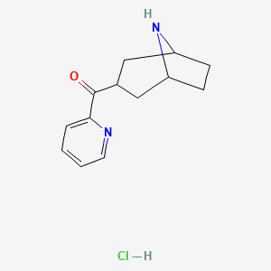 molecular formula C13H17ClN2O B1450517 (8-Azabicyclo[3.2.1]octan-3-yl)(pyridin-2-yl)methanone hydrochloride CAS No. 1823607-15-3