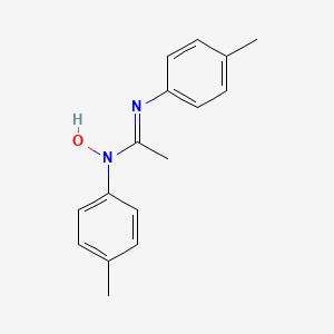 molecular formula C16H18N2O B14505366 (1E)-N-Hydroxy-N,N'-bis(4-methylphenyl)ethanimidamide CAS No. 63553-21-9