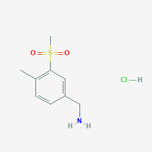 molecular formula C9H14ClNO2S B1450538 (3-Methanesulfonyl-4-methylphenyl)methanamine hydrochloride CAS No. 1795292-04-4