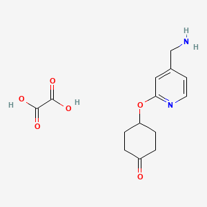 molecular formula C14H18N2O6 B1450560 4-((4-(Aminomethyl)pyridin-2-yl)oxy)cyclohexan-1-one oxalate CAS No. 1820650-61-0