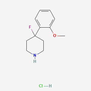 molecular formula C12H17ClFNO B1450571 4-氟-4-(2-甲氧苯基)哌啶盐酸盐 CAS No. 1803610-29-8