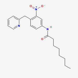 Octanamide, N-(3-nitro-4-(2-pyridinylmethyl)phenyl)-