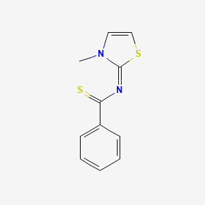 molecular formula C11H10N2S2 B14505798 Benzenecarbothioamide, N-(3-methyl-2(3H)-thiazolylidene)- CAS No. 64949-27-5