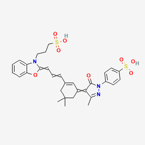 3(2H)-Benzoxazolepropanesulfonic acid, 2-[3-[3-[1,5-dihydro-3-methyl-5-oxo-1-(4-sulfophenyl)-4H-pyrazol-4-ylidene]-5,5-dimethyl-1-cyclohexen-1-yl]-2-propenylidene]-