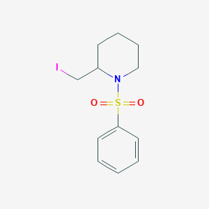 molecular formula C12H16INO2S B14505839 1-(Benzenesulfonyl)-2-(iodomethyl)piperidine CAS No. 63587-41-7