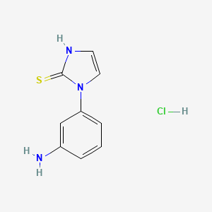 molecular formula C9H10ClN3S B1450585 1-(3-氨基苯基)-1H-咪唑-2-硫醇盐酸盐 CAS No. 1803572-32-8
