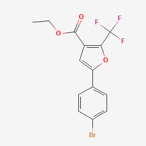 molecular formula C14H10BrF3O3 B1450601 5-(4-溴苯基)-2-三氟甲基呋喃-3-羧酸乙酯 CAS No. 1357626-72-2