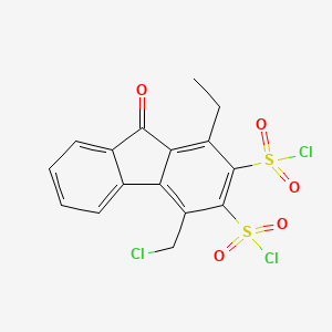 4-(Chloromethyl)-1-ethyl-9-oxo-9H-fluorene-2,3-disulfonyl dichloride