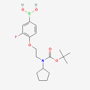 molecular formula C18H27BFNO5 B1450609 (4-(2-((叔丁氧羰基)(环戊基)氨基)乙氧基)-3-氟苯基)硼酸 CAS No. 1704096-01-4