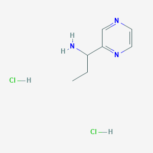 molecular formula C7H13Cl2N3 B1450624 1-(Pyrazin-2-yl)propan-1-amine dihydrochloride CAS No. 1630907-31-1