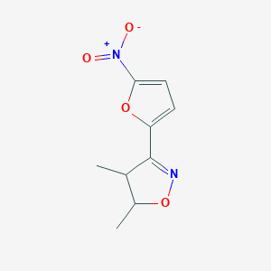 molecular formula C9H10N2O4 B14506331 4,5-Dimethyl-3-(5-nitrofuran-2-yl)-4,5-dihydro-1,2-oxazole CAS No. 63008-41-3