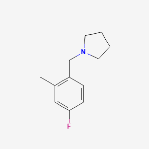 molecular formula C12H16FN B1450639 1-[(4-Fluoro-2-methylphenyl)methyl]pyrrolidine CAS No. 1872402-41-9
