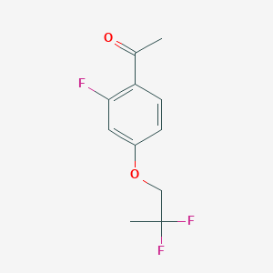 molecular formula C11H11F3O2 B1450642 1-[4-(2,2-Difluoropropoxy)-2-fluorophenyl]-ethanone CAS No. 2164765-94-8