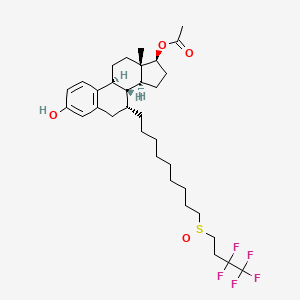 B1450655 (7a,17b)-7-7-[9-[(4,4,5,5,5-Pentafluoropentyl)sulfinyl]nonyl]-estra-1,3,5(10)-triene-3,17-diol 17-acetate CAS No. 261506-24-5