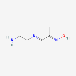 molecular formula C6H13N3O B14506600 (NE)-N-[3-(2-aminoethylimino)butan-2-ylidene]hydroxylamine 