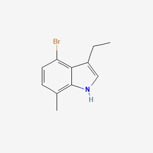 molecular formula C11H12BrN B1450661 4-溴-3-乙基-7-甲基-1H-吲哚 CAS No. 1360901-50-3