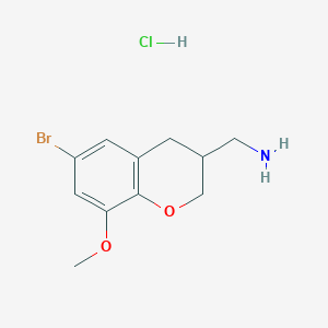 molecular formula C11H15BrClNO2 B1450670 (6-溴-8-甲氧基-色满-3-基)-甲胺盐酸盐 CAS No. 1965309-91-4