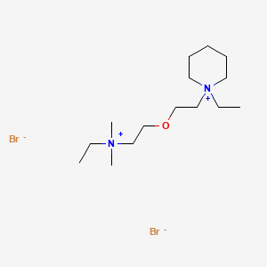 molecular formula C15H34Br2N2O B14506997 Piperidinium, 1-ethyl-1-(2-(2-(ethyldimethylammonio)ethoxy)ethyl)-, dibromide CAS No. 63887-37-6