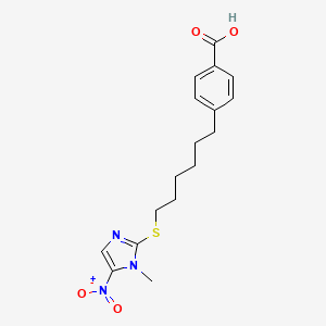 4-{6-[(1-Methyl-5-nitro-1H-imidazol-2-yl)sulfanyl]hexyl}benzoic acid