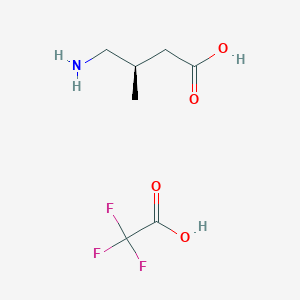 molecular formula C7H12F3NO4 B1450729 (3R)-4-氨基-3-甲基丁酸，三氟乙酸 CAS No. 2059910-51-7