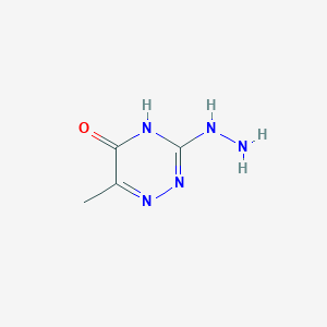 molecular formula C4H7N5O B1450731 3-肼基-6-甲基-1,2,4-三嗪-5-醇 CAS No. 38736-23-1