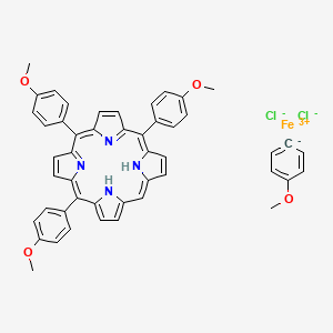 B1450757 Iron(3+);methoxybenzene;10,15,20-tris(4-methoxyphenyl)-21,22-dihydroporphyrin;dichloride CAS No. 36995-20-7