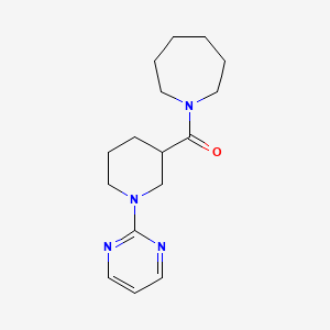 molecular formula C16H24N4O B1450758 1-[(1-嘧啶-2-基哌啶-3-基)羰基]氮杂环己烷 CAS No. 2181007-92-9