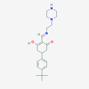 molecular formula C23H33N3O2 B1450766 5-(4-Tert-butylphenyl)-2-[(2-piperazin-1-ylethylamino)methylidene]cyclohexane-1,3-dione CAS No. 433244-82-7