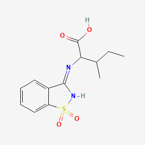 molecular formula C13H16N2O4S B1450767 2-[(1,1-二氧化-1,2-苯并异噻唑-3-基)氨基]-3-甲基戊酸 CAS No. 1396979-66-0